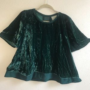 Maeve Dark Green Velvet Top